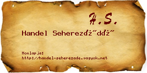 Handel Seherezádé névjegykártya